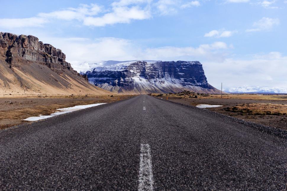 Free Image of Empty Road Leading to Mountain 
