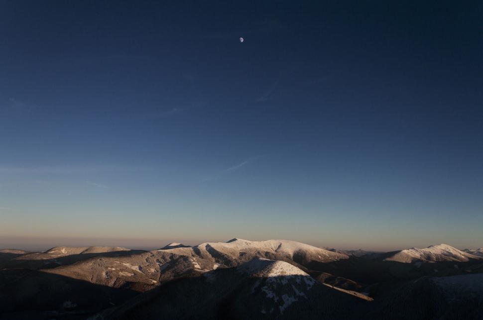 Free Image of Moonlit Mountain Range 