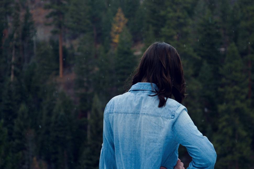 Free Image of Person Standing in Front of Forest 