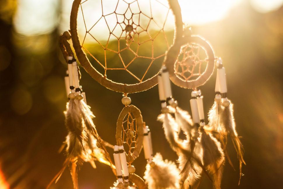 Free Image of Close Up of a Dream Catcher on a Sunny Day 