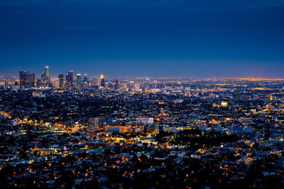 Free Image of Night Cityscape View From Hilltop 