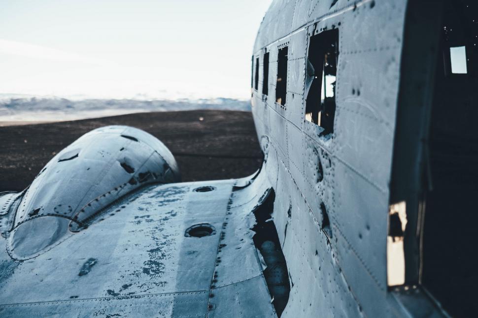 Free Image of Abandoned Plane in Dirt 