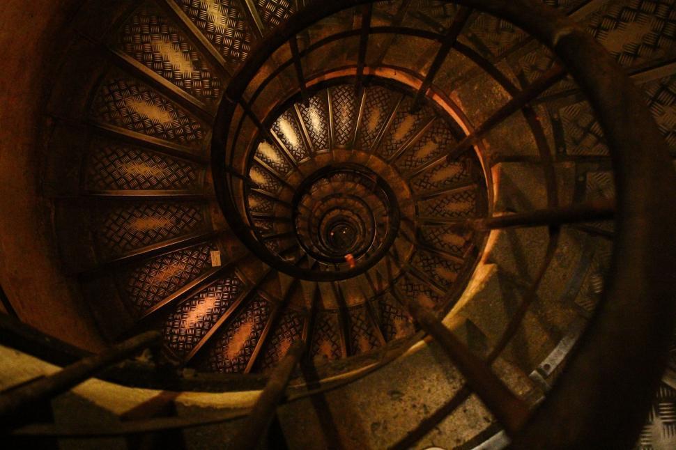 Free Image of Close Up of a Spiral Staircase in a Building 