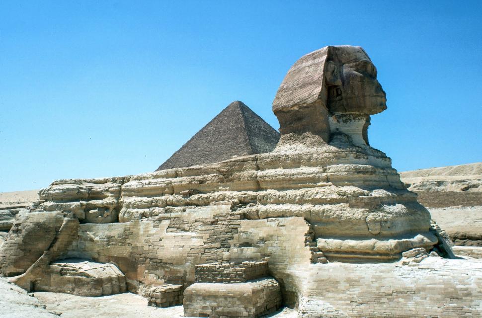 Free Image of Pyramid and Sphynx at Giza 