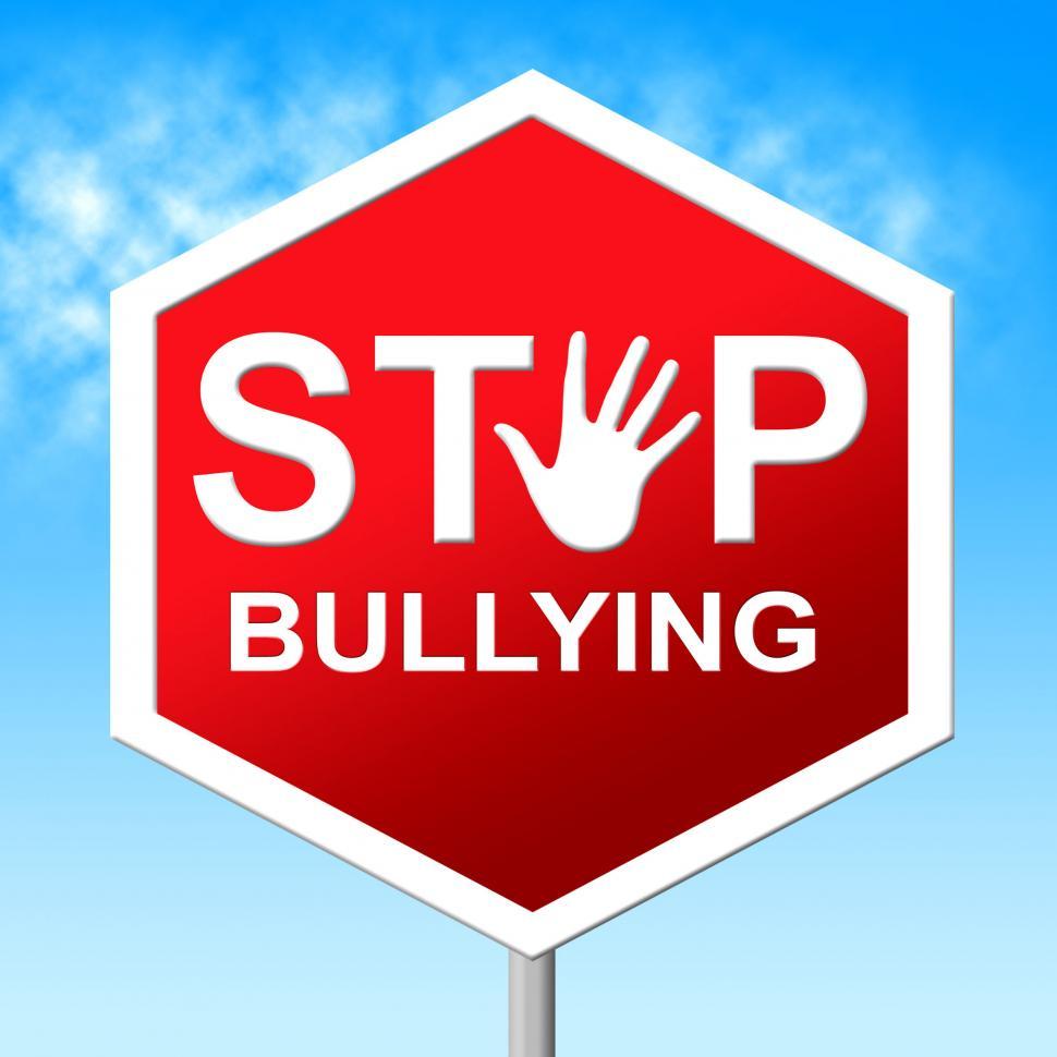 Free Image of Stop Bullying Shows Push Around And Caution 