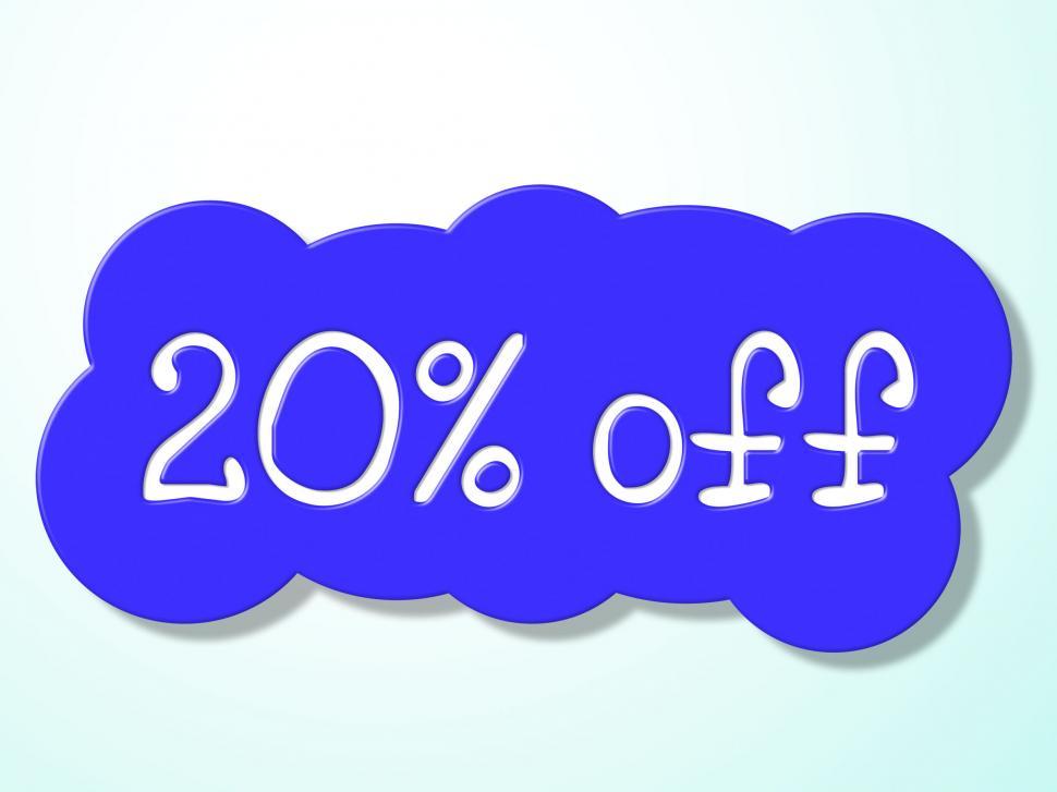 Free Image of Twenty Percent Off Represents Savings Discounts And Closeout 