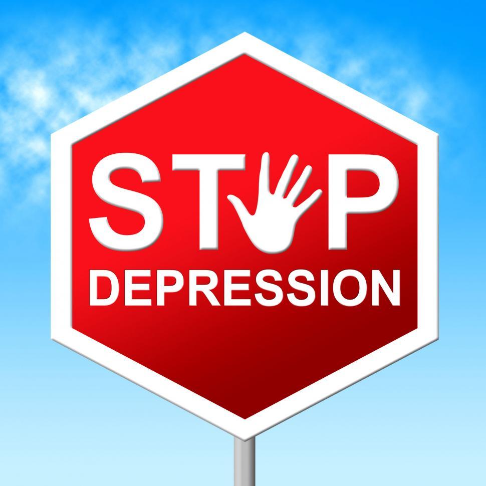 Free Image of Stop Depression Shows Lost Hope And Caution 