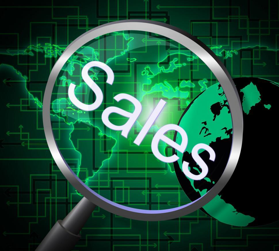 Free Image of Sales Magnifier Means Promotion Sell And Magnify 