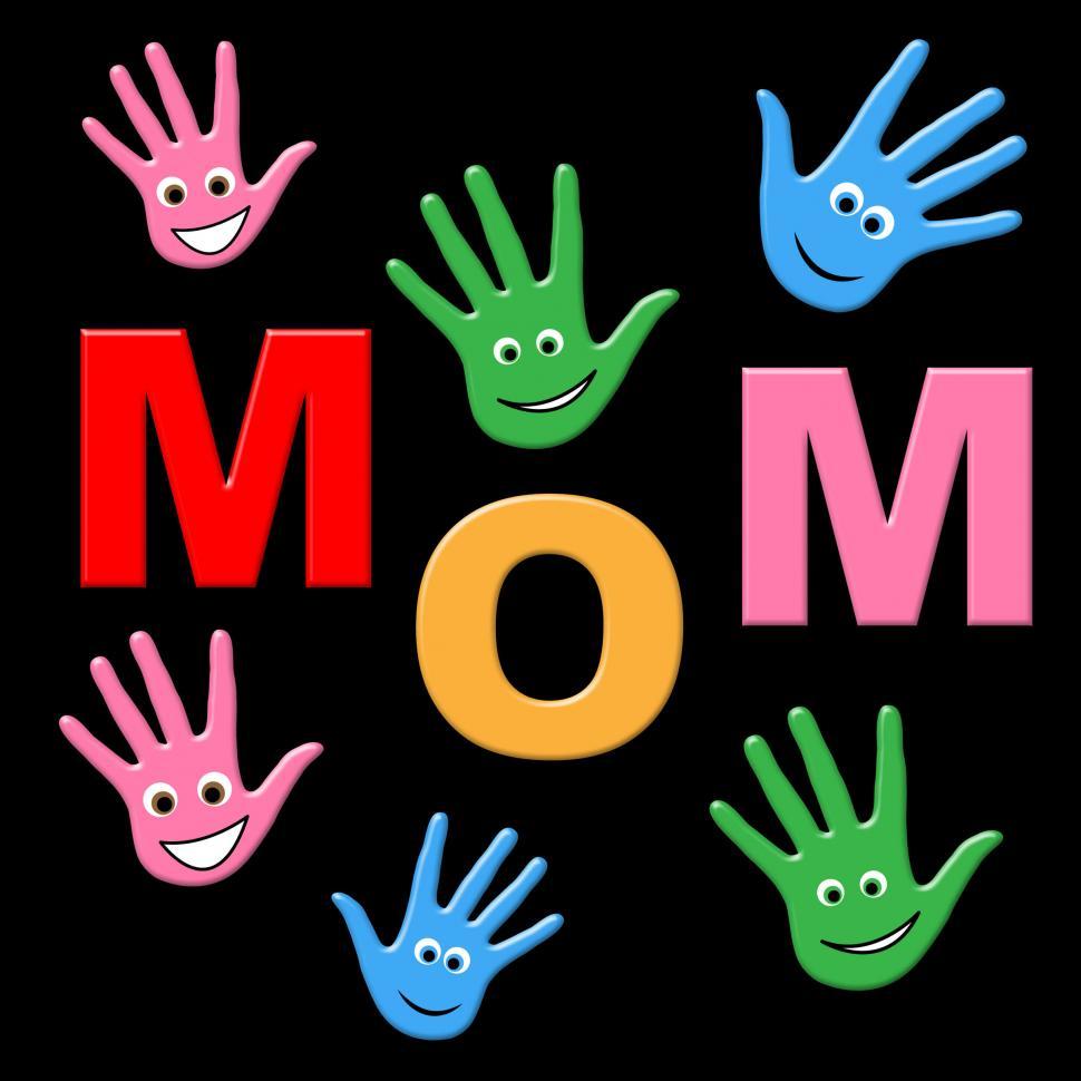 Free Image of Mom Handprints Shows Painted Mommy And Creativity 