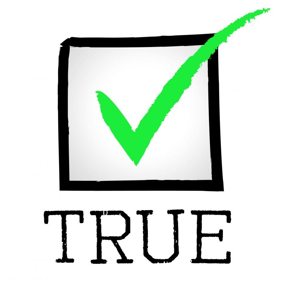 Free Image of Tick True Indicates No Lie And Approved 