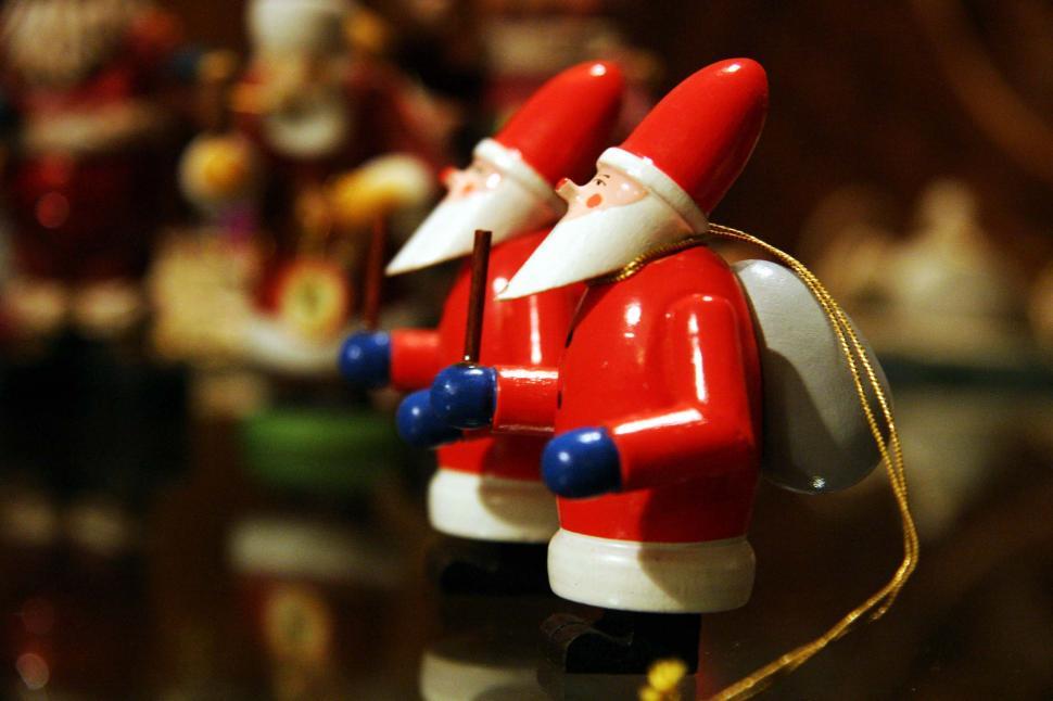 Free Image of christmas holiday ornament holidays decoration claus santa toy festive sack row profile 