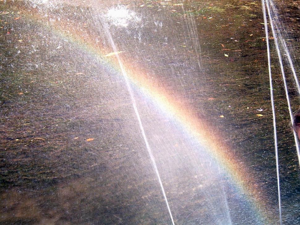 Free Image of Rainbow and La Bufadora (Blowhole) 