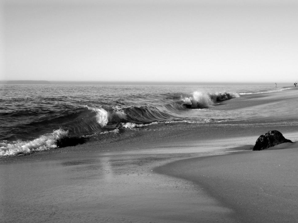 Free Image of Black and White Photo of a Beach 