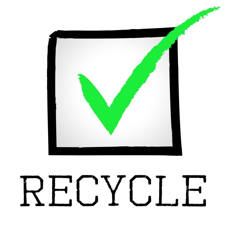 Free Image of Recycle Tick Shows Go Green And Check 