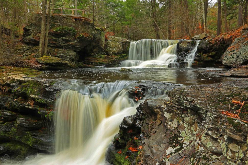 Free Image of Two levels - Factory Falls at George W. Childs Recreation Site. Dingmans Ferr 