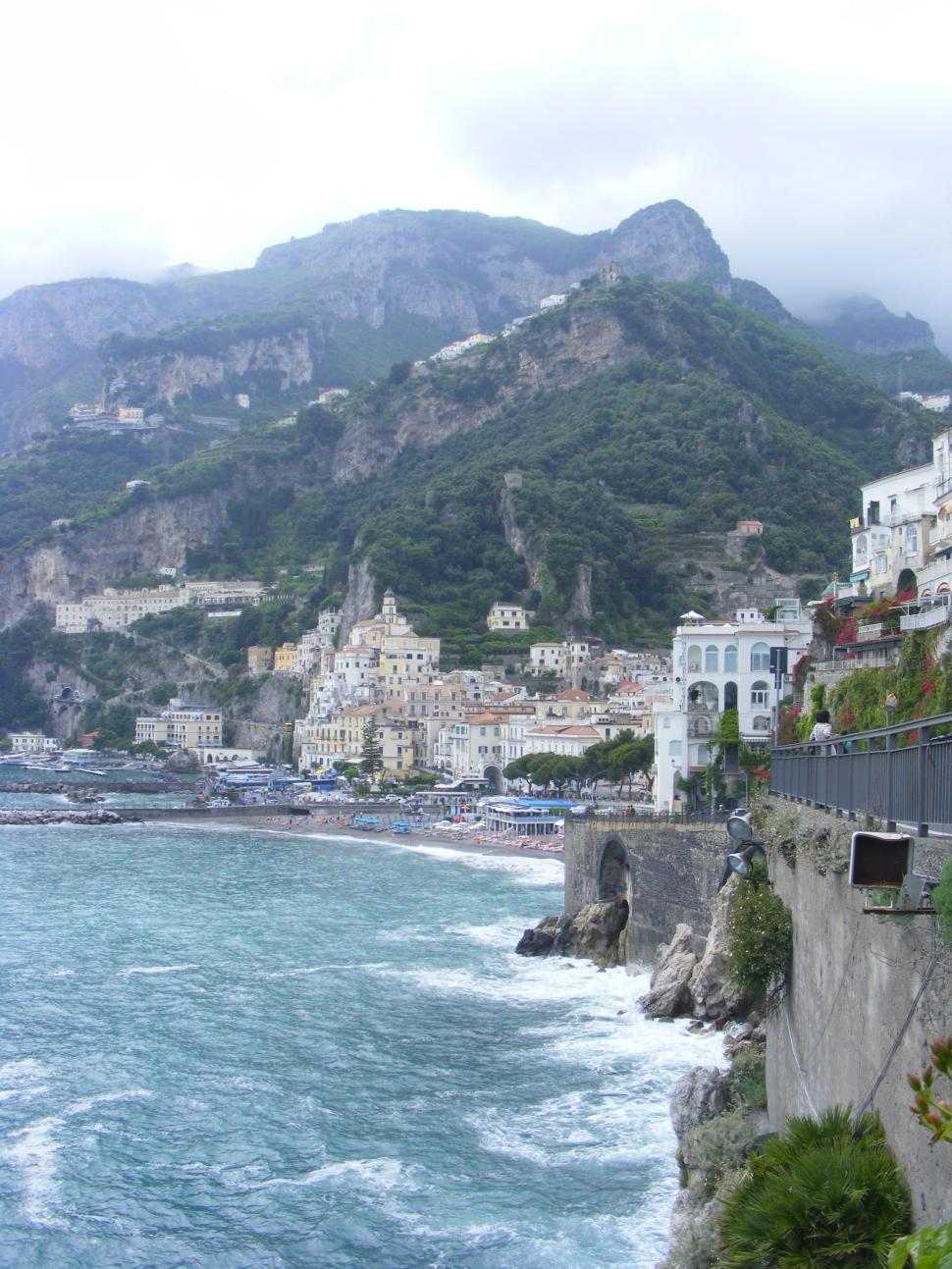Free Image of Seaside hotels on the Amalfi coast from Italy  
