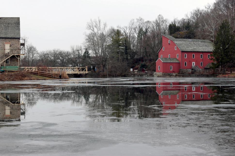 Free Image of Red Mill and Art Museum 