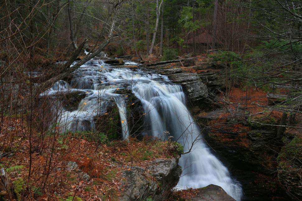 Free Image of Fulmer Falls at George W. Childs Recreation Site. Dingmans Ferry 