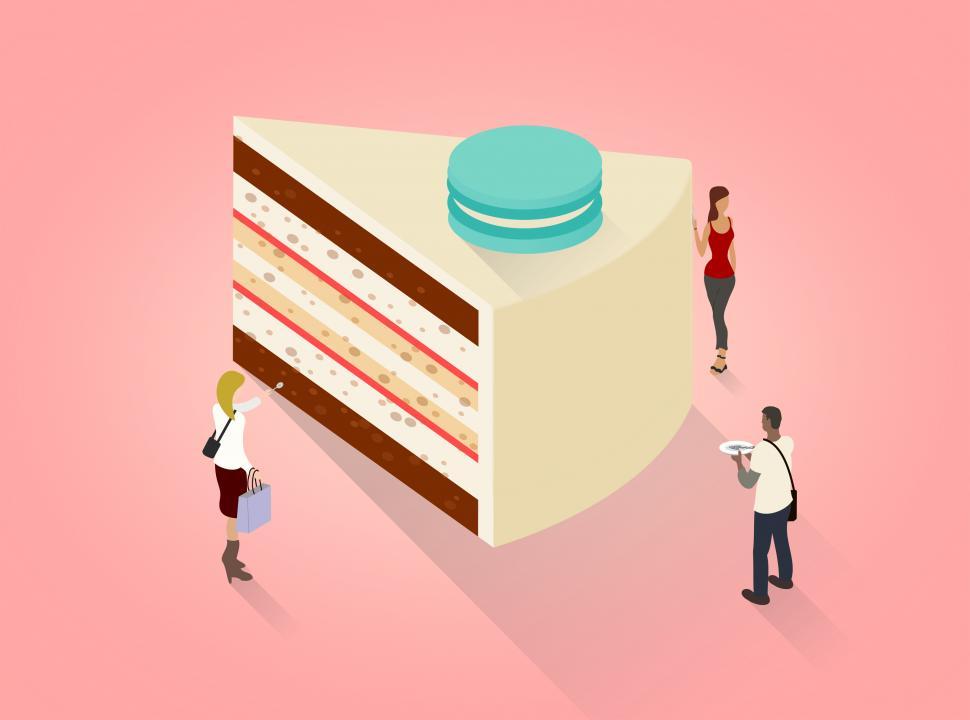 Free Image of Piece of Cake - People eating a piece of cake 2 