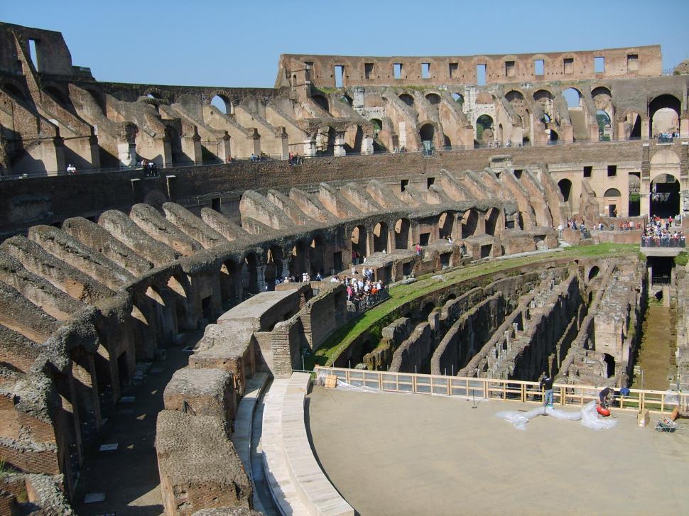 Free Image of Interior view of Colosseum from Rome, Italy, Europe  
