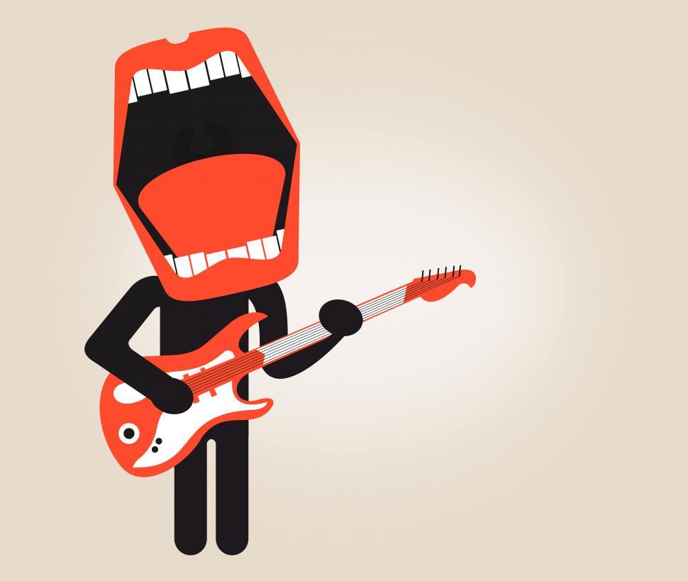 Free Image of Singer playing electric guitar - Stylized looks 