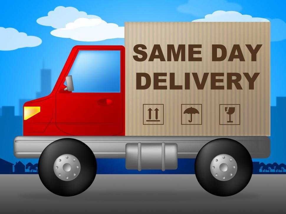 Free Image of Same Day Delivery Represents Fast Shipping And Distribution 