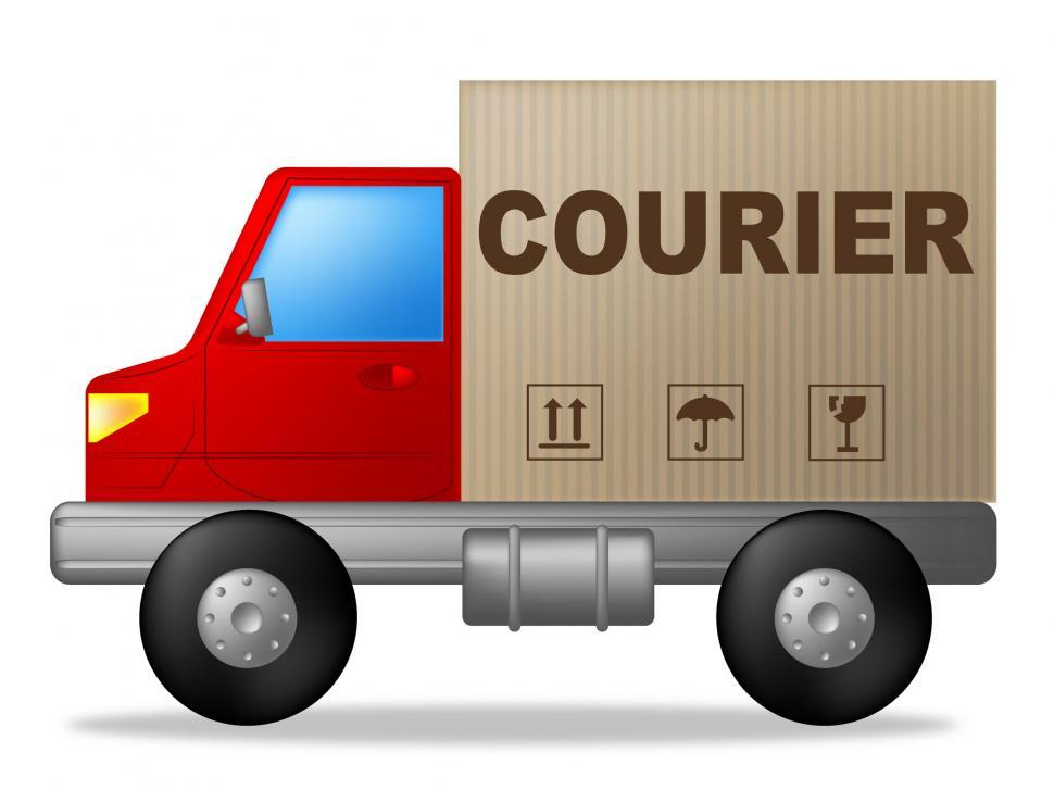 Free Image of Courier Truck Means Sending Transporting And Deliver 