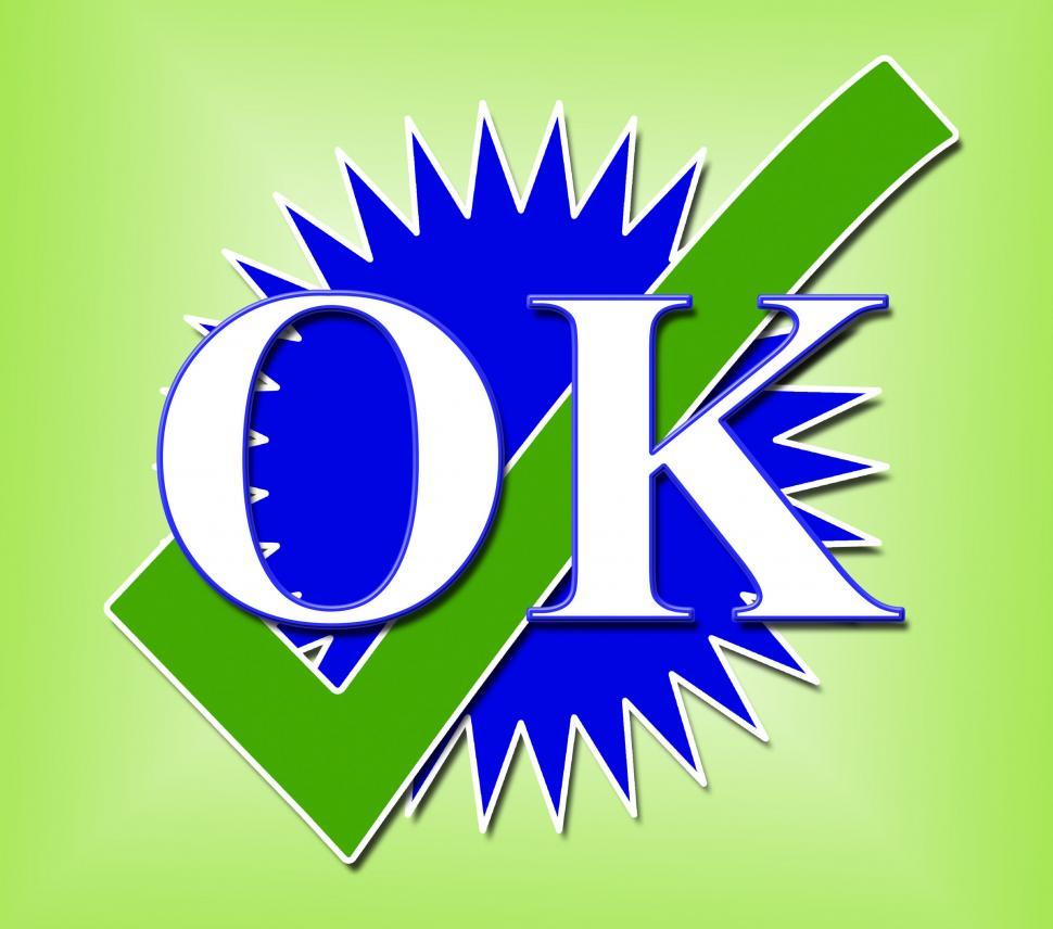 Free Image of Ok Tick Means All Right And Affirm 