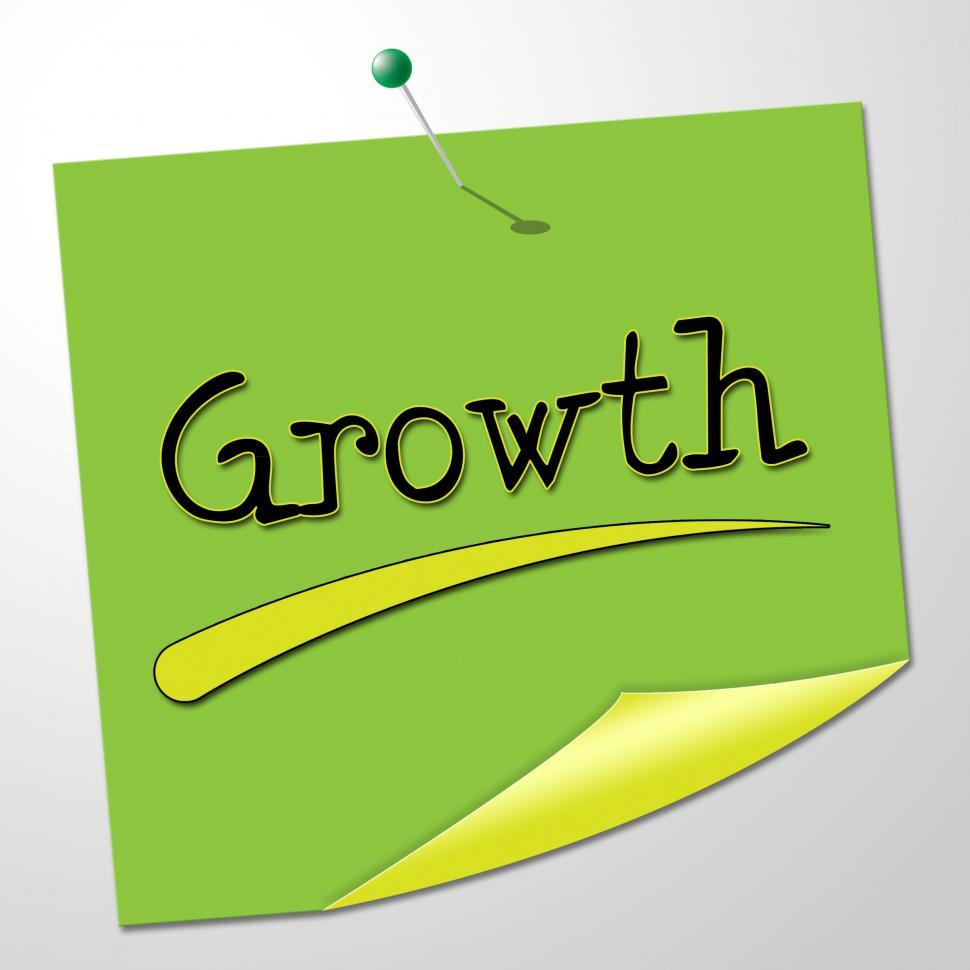 Free Image of Growth Message Indicates Note Expand And Improve 