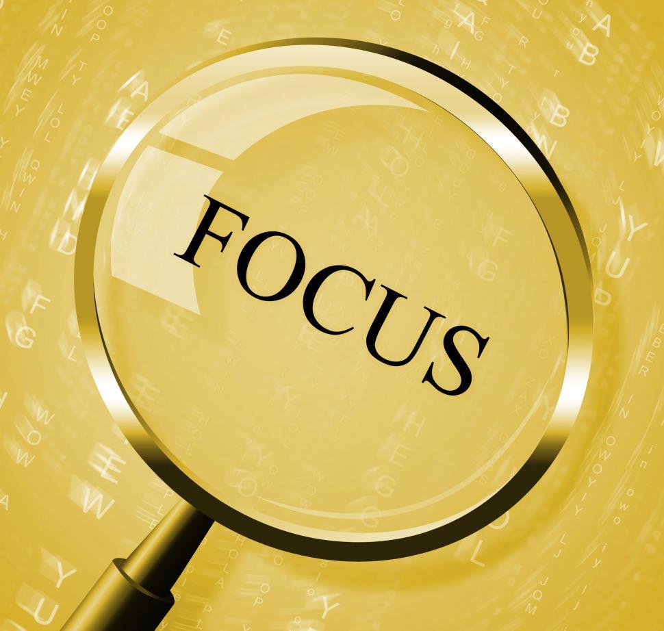 Download Free Stock Photo of Focus Magnifier Indicates Aim Concentration And Research 