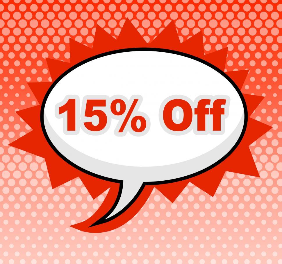 Free Image of Fifteen Percent Off Represents Promotion Closeout And Promotiona 