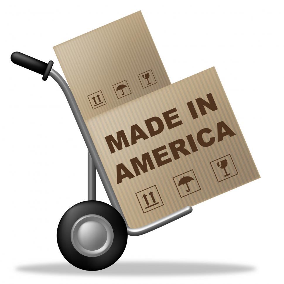 Free Image of Made In America Represents Shipping Box And Americas 