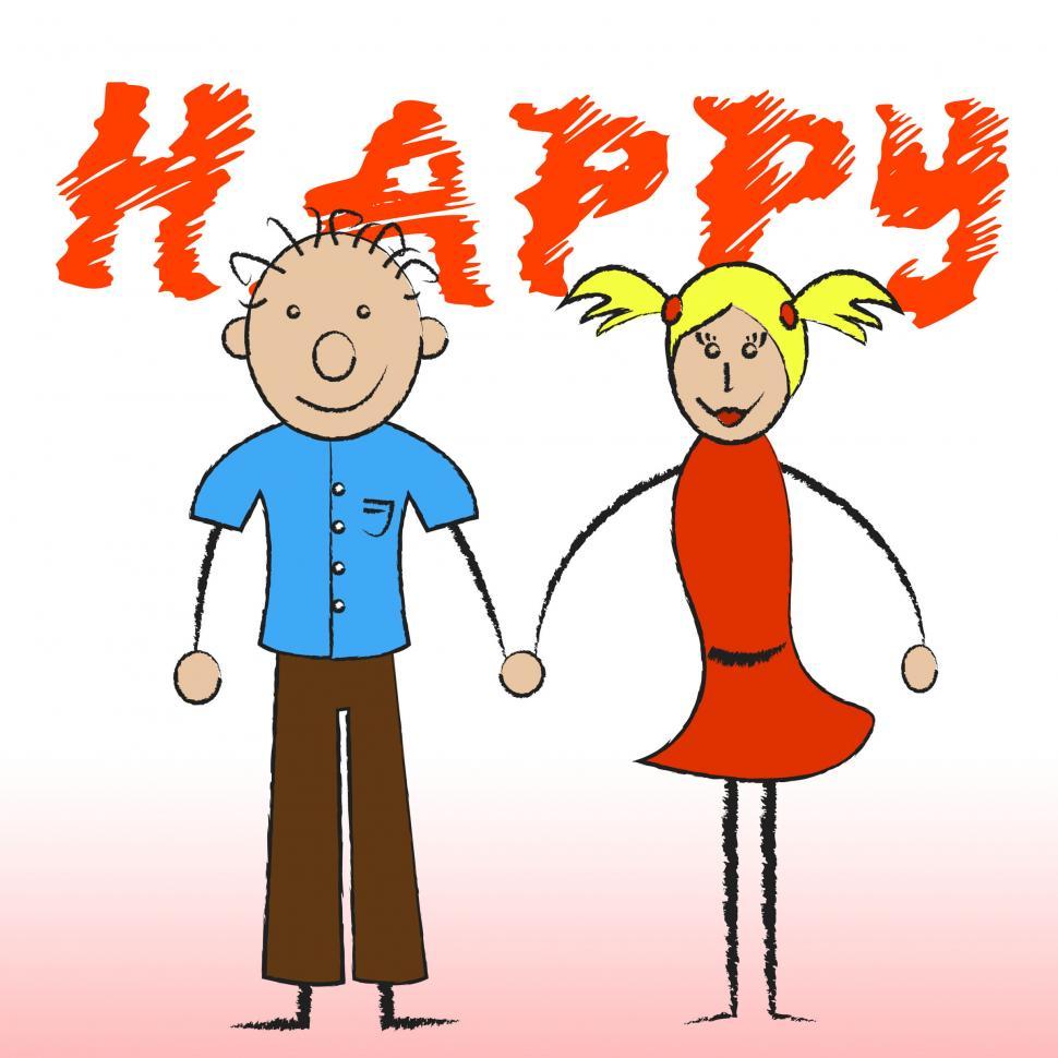 Free Image of Happy Couple Shows Joy Romantic And Smiling 