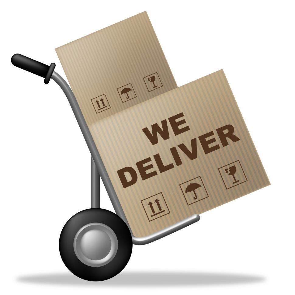 Free Image of We Deliver Indicates Shipping Box And Cardboard 