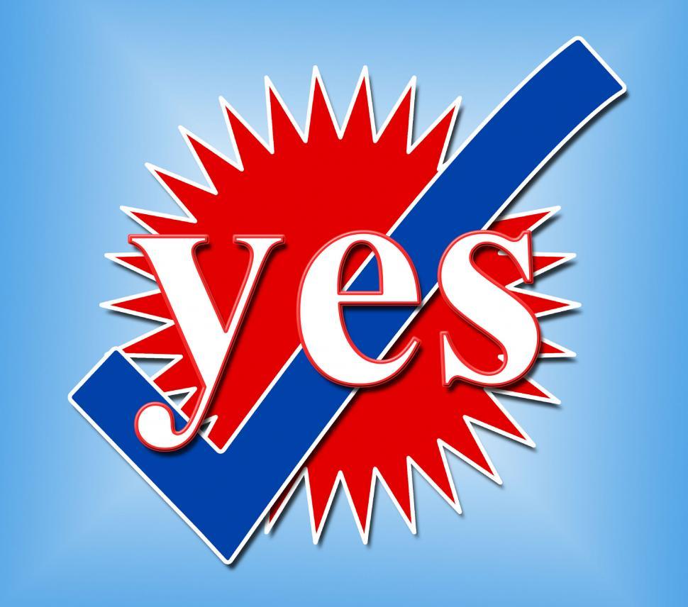 Free Image of Yes Tick Shows All Right And Affirm 