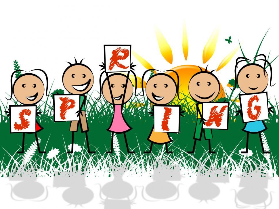 Free Image of Spring Kids Represents Springtime Youngsters And Children 
