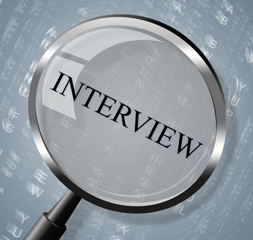 Free Image of Interview Magnifier Shows Research Conference And Interviewed 