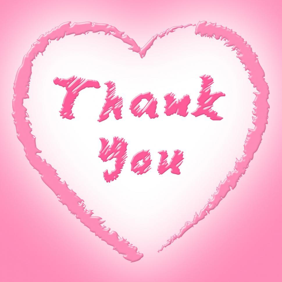 Free Image of Thank You Shows Heart Shapes And Grateful 