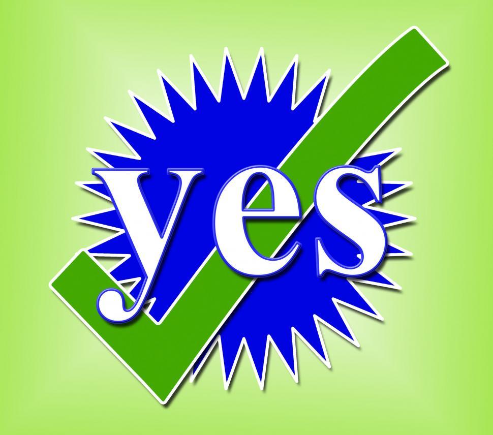 Free Image of Yes Tick Shows All Right And O.K. 