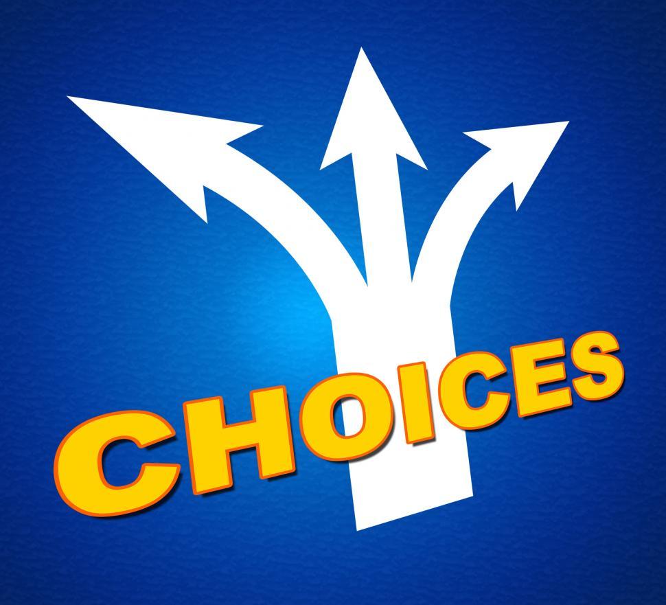 Free Image of Choices Arrows Shows Choosing Alternative And Pointing 