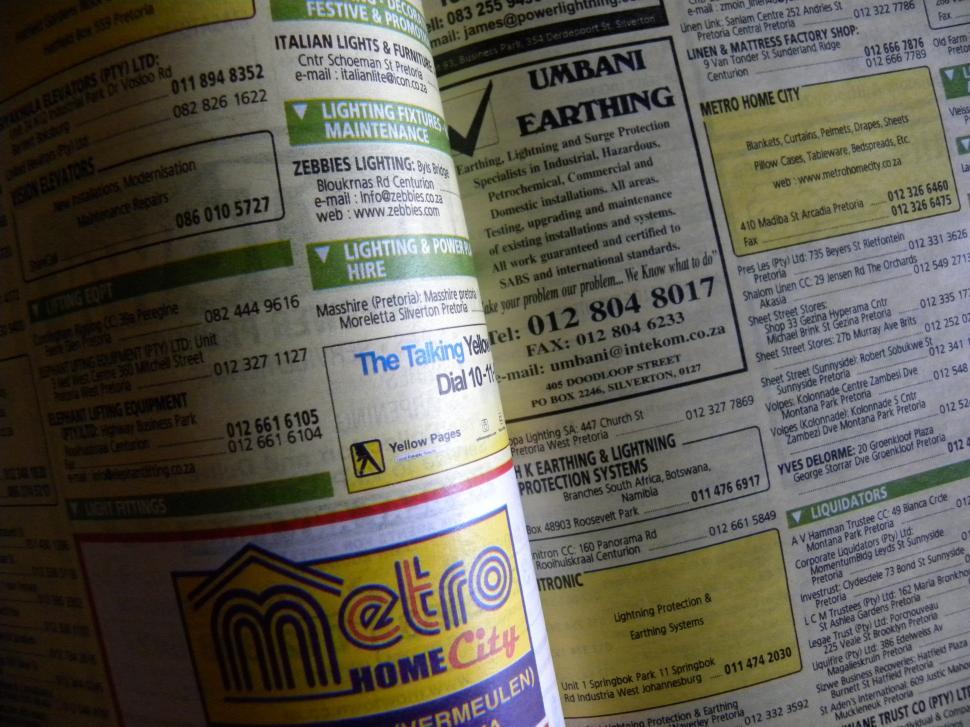 Free Image of Opened Yellow Pages  