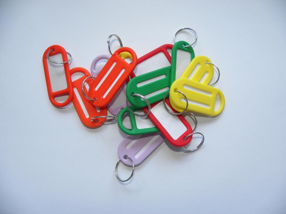 Free Image of Colourful keyrings  