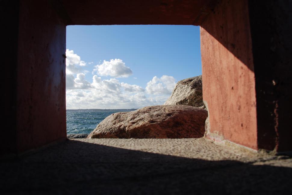 Free Image of Window to the ocean, sea, Helsingborg, Sweden  