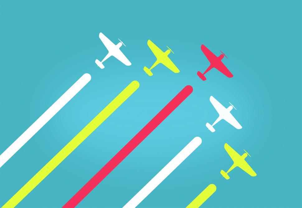Free Image of Colorful Aeroplanes in Formation 