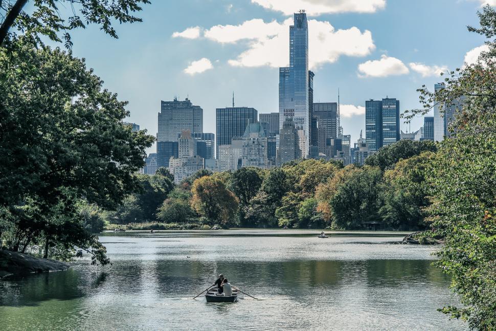 Free Image of Rowboat on the lake in Central Park 