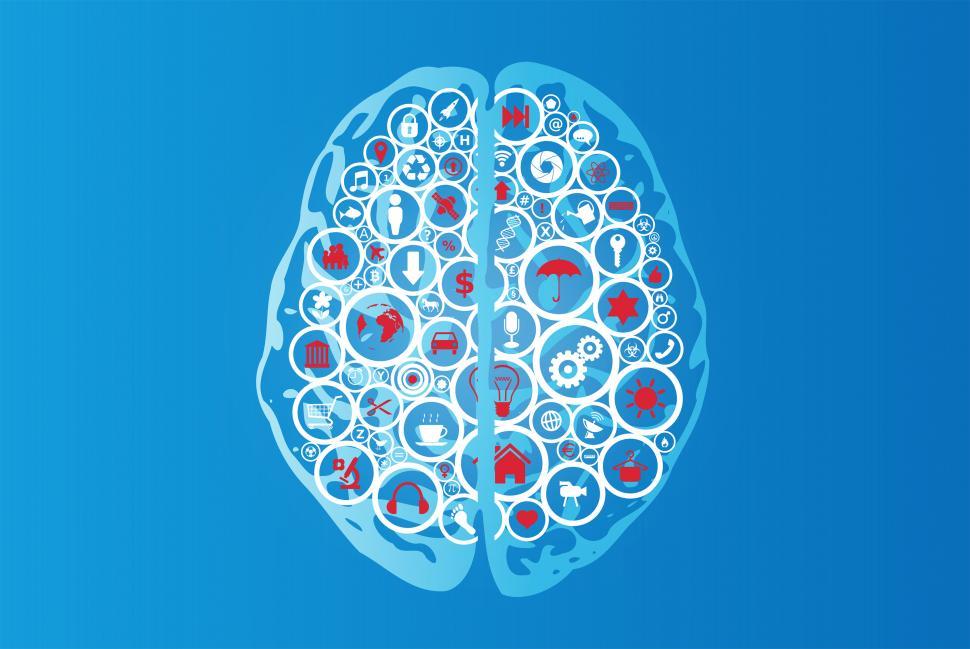 Download Free Stock Photo of Brain Functions as App Icons 