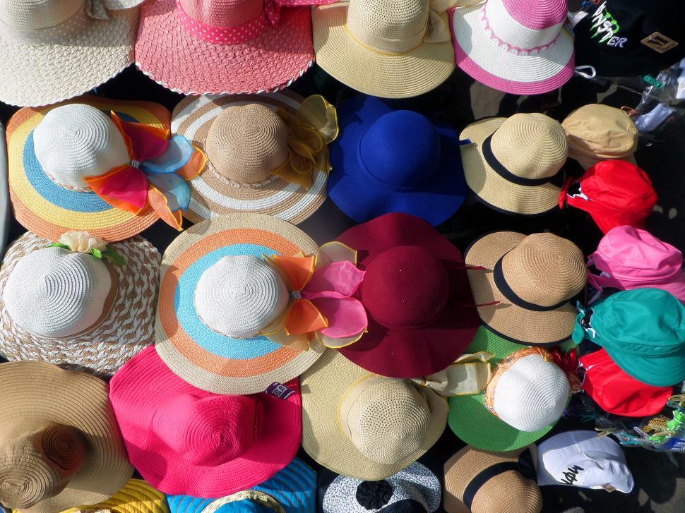 Free Image of  Elegant hats display, Phnom Penh, Cambodia 