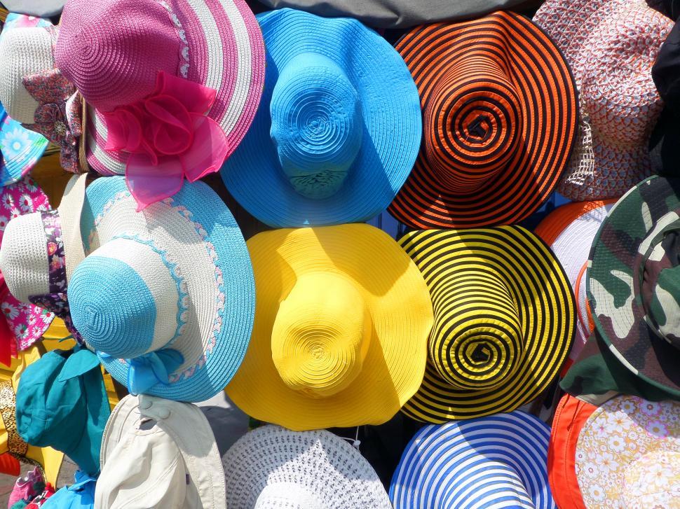 Free Image of Colorful hats display 