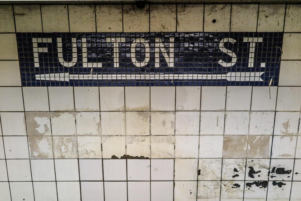 Free Image of Fulton Street New York subway sign 