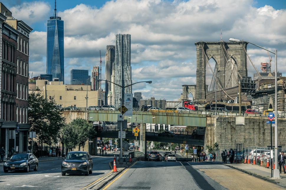 Free Image of View of Brookly Bridge and Lower Manhattan 